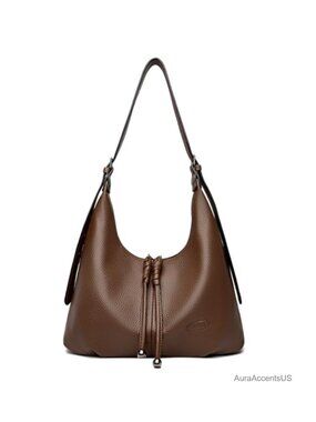 Vegan Leather Tote Shoulder Bag Multi Pocket Hobo Purse Fits Tablet